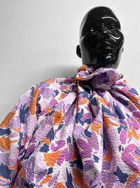 Japanese Cotton Seersucker Blue Rider Floral Lilac - L'Etoffe Fabrics LLC