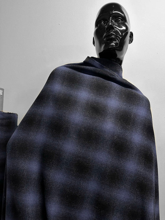 Japanese Mill Plaid Wool For Winter Robes - L'Etoffe Fabrics LLC