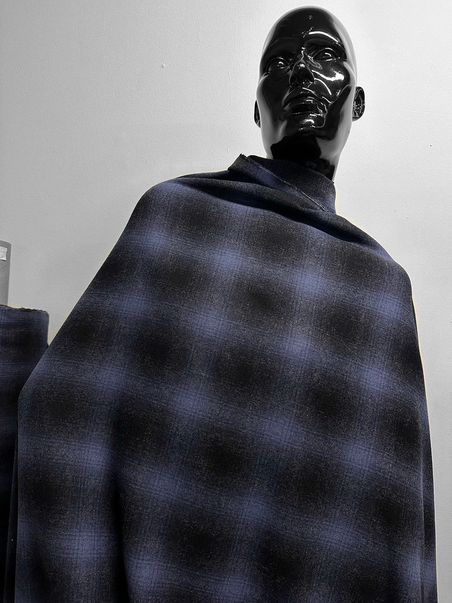 Japanese Mill Plaid Wool For Winter Robes - L'Etoffe Fabrics LLC