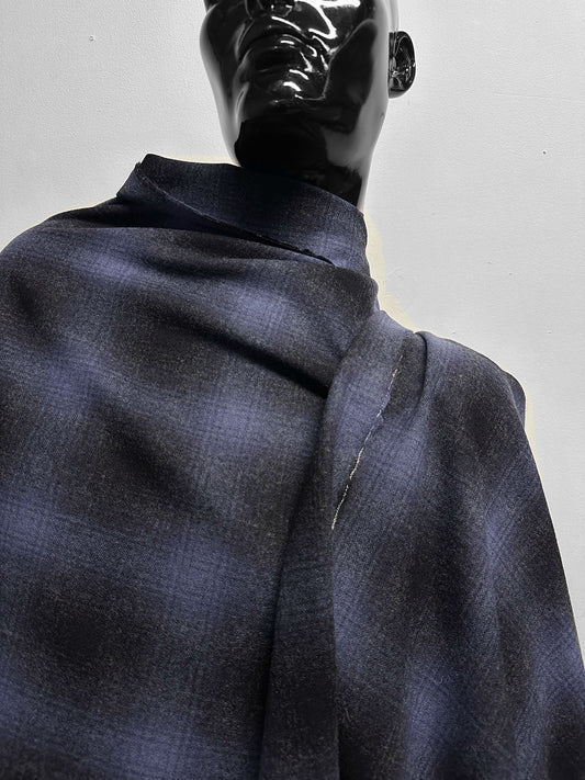 Japanese Mill Plaid Wool For Winter Robes - L'Etoffe Fabrics LLC