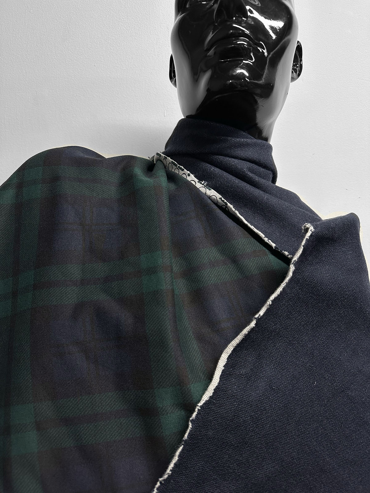 Japanese Tartan Printed Heavy French Terry - L'Etoffe Fabrics LLC