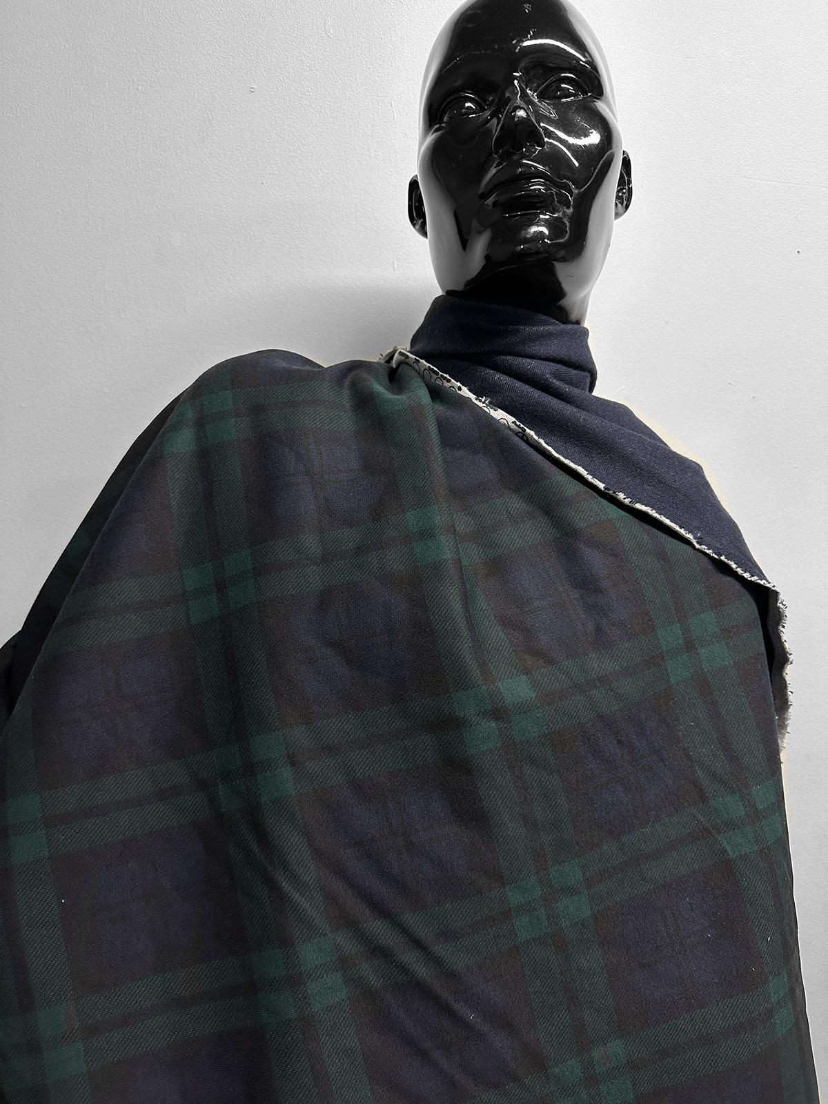 Japanese Tartan Printed Heavy French Terry - L'Etoffe Fabrics LLC