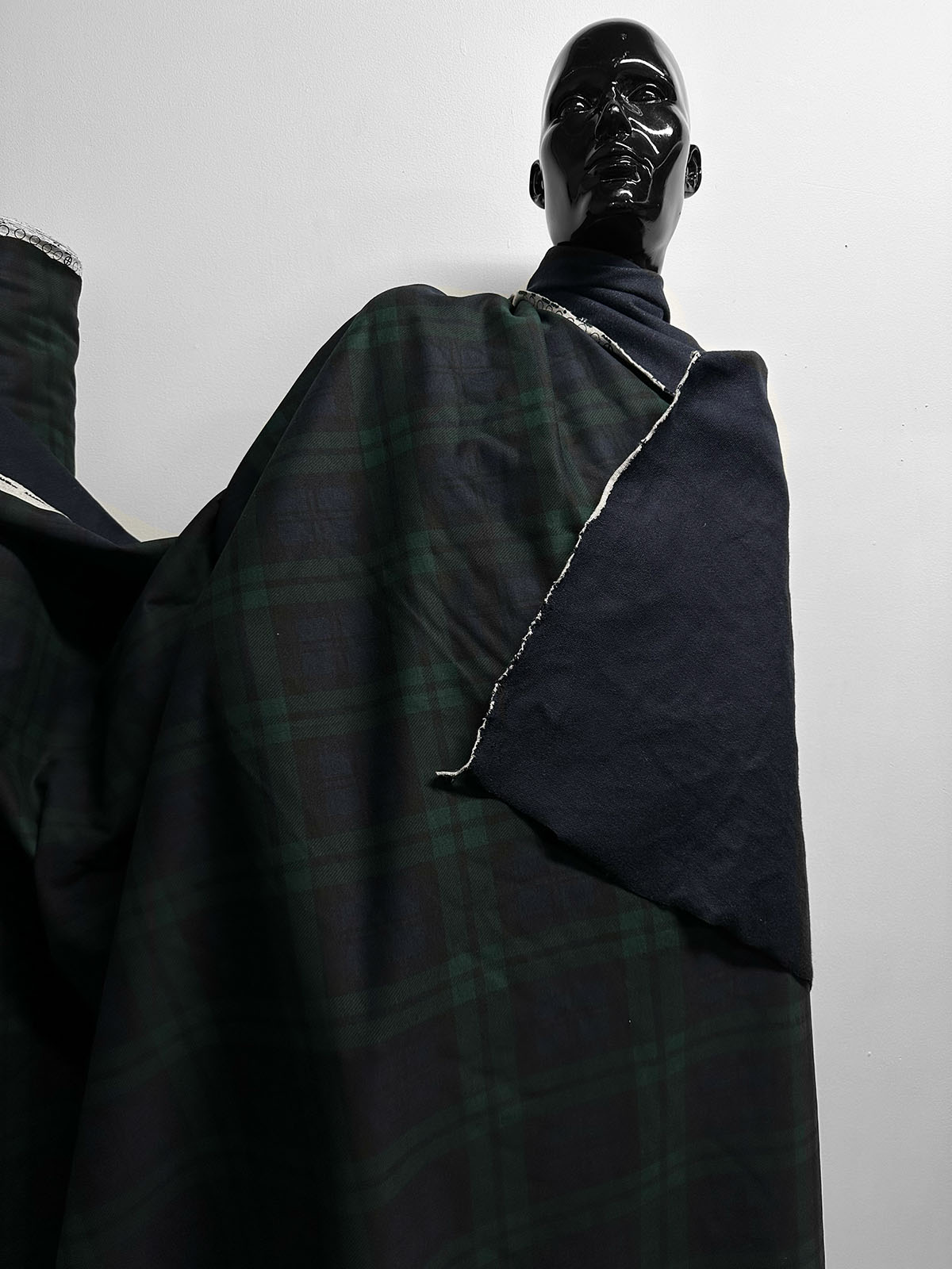 Japanese Tartan Printed Heavy French Terry - L'Etoffe Fabrics LLC