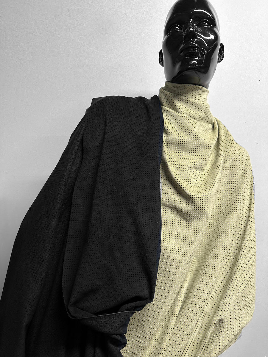 Japanese Ultrasuade Celadon and Black - L'Etoffe Fabrics LLC