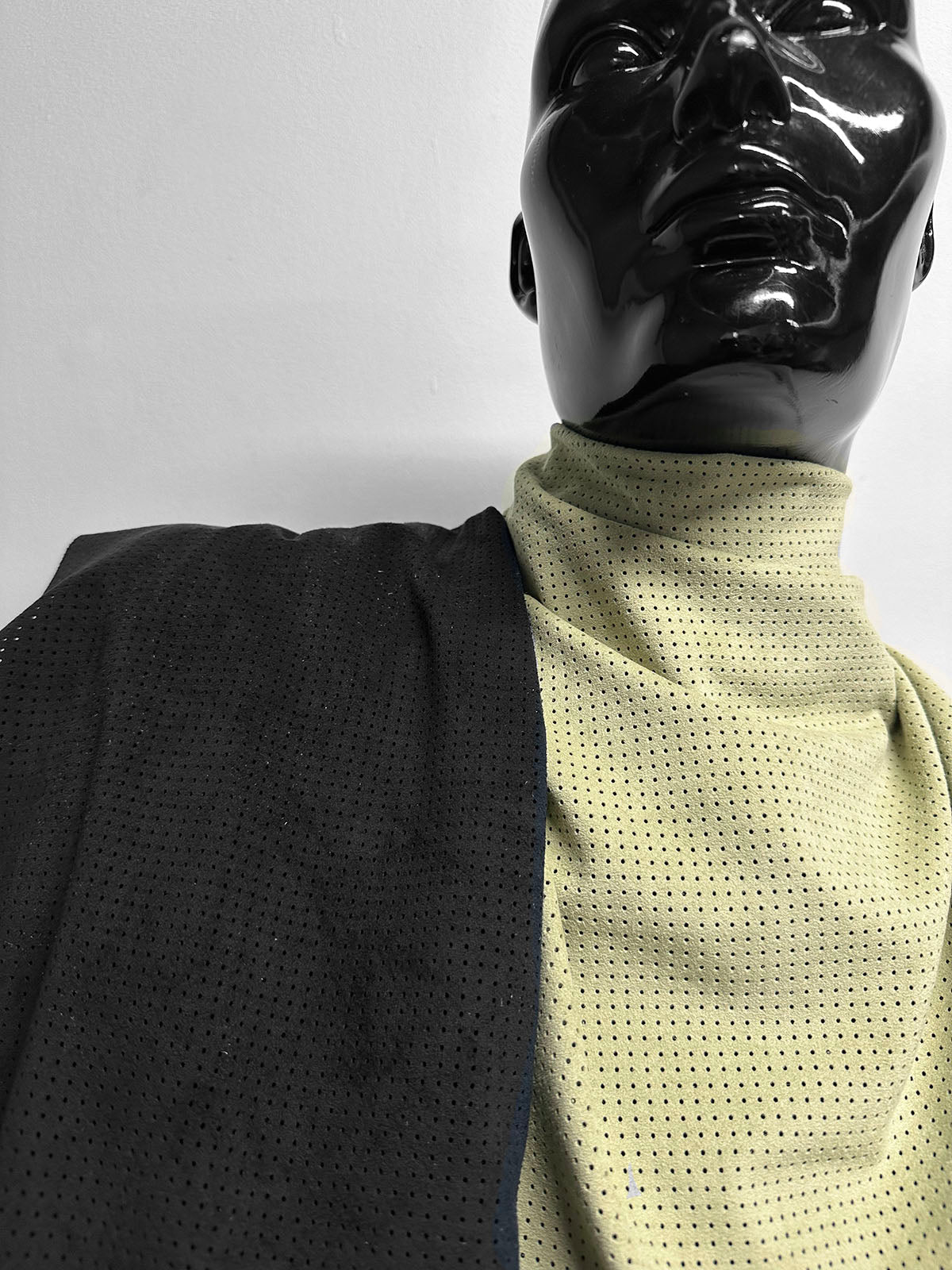 Japanese Ultrasuade Celadon and Black - L'Etoffe Fabrics LLC