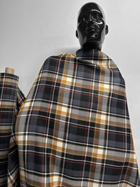 Japanese Wool Twill Plaid Robe Season - L'Etoffe Fabrics LLC