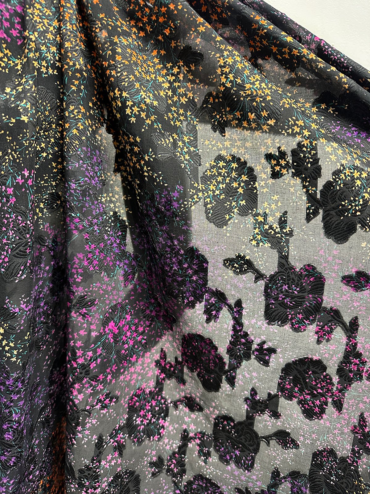 Jaquard Ombre Floral Cotton Voile - L'Etoffe Fabrics LLC