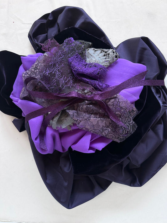 Jewel Box Bundle: Purple Silk Velvet Satin Lace Lamé Fabric - L'Etoffe Fabrics LLC