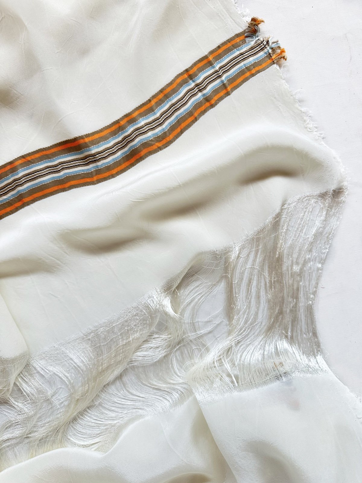 JS Fringed Viscose Striped Band - L'Etoffe Fabrics LLC