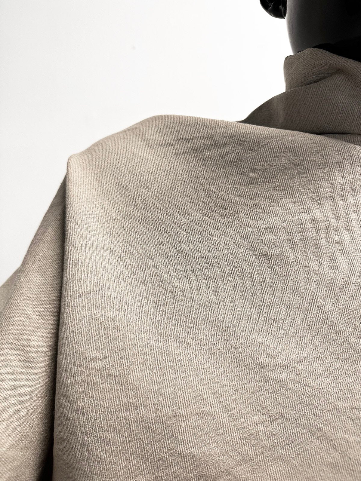 Laundered Taupe Cotton Twill Denim - L'Etoffe Fabrics LLC