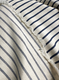 Lightweight Natural with Navy Striped Denim - L'Etoffe Fabrics LLC