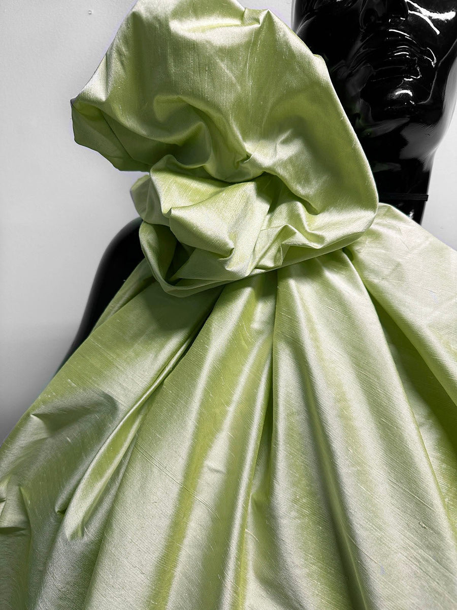 Lime Ice Silk Dupioni - L'Etoffe Fabrics LLC