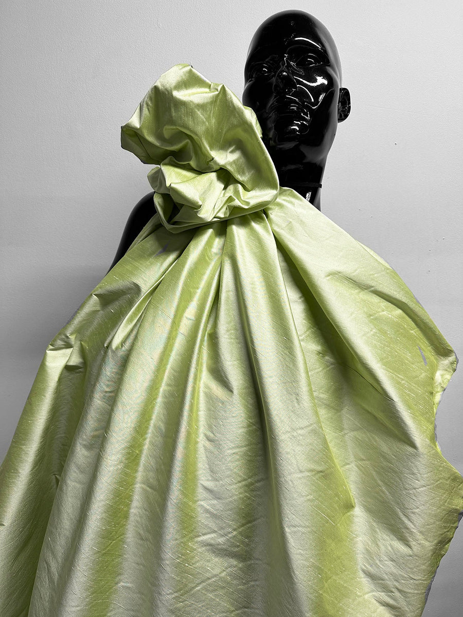 Lime Ice Silk Dupioni - L'Etoffe Fabrics LLC