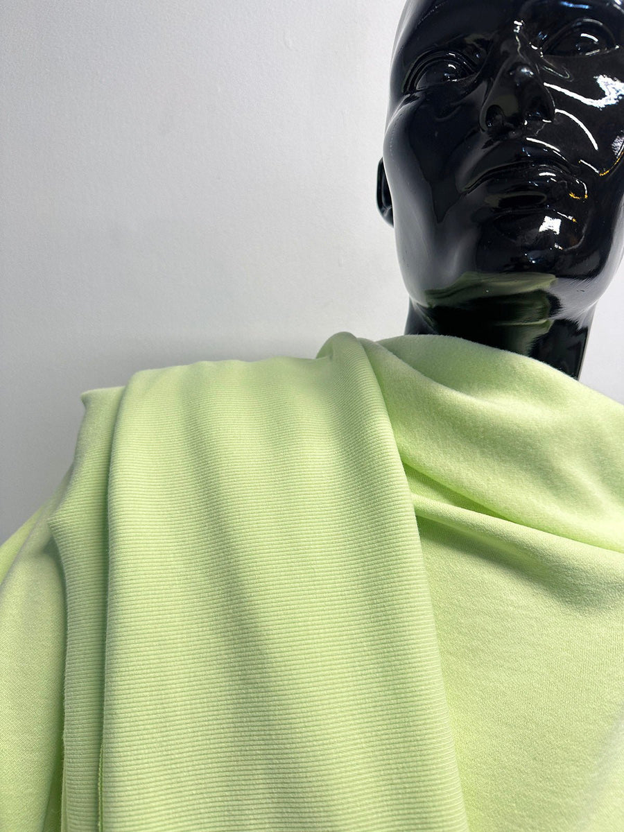 Lime Ice Sweatshirt Fleece and Ribbed Jersey - L'Etoffe Fabrics LLC