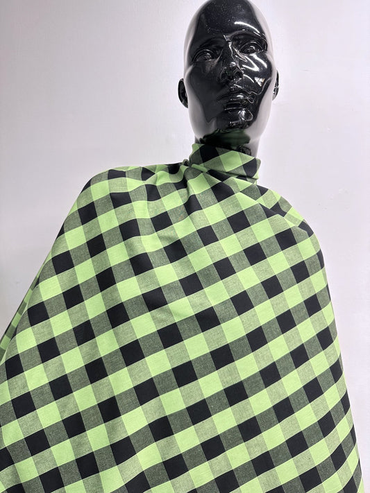 Lime Lightweight Cotton Gingham - L'Etoffe Fabrics LLC