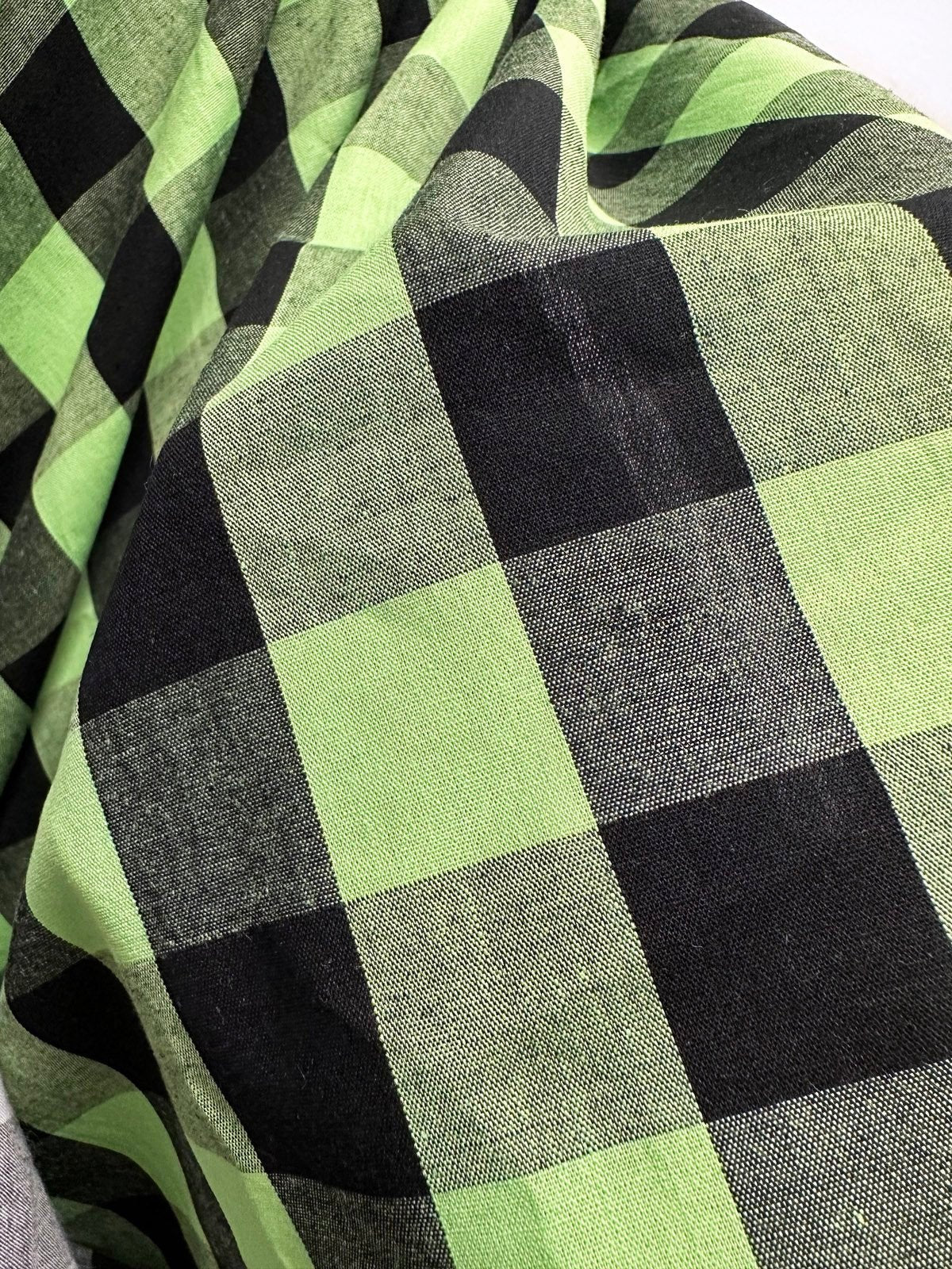 Lime Lightweight Cotton Gingham - L'Etoffe Fabrics LLC