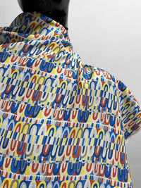 Linen Silk Summer Arch Print - L'Etoffe Fabrics LLC