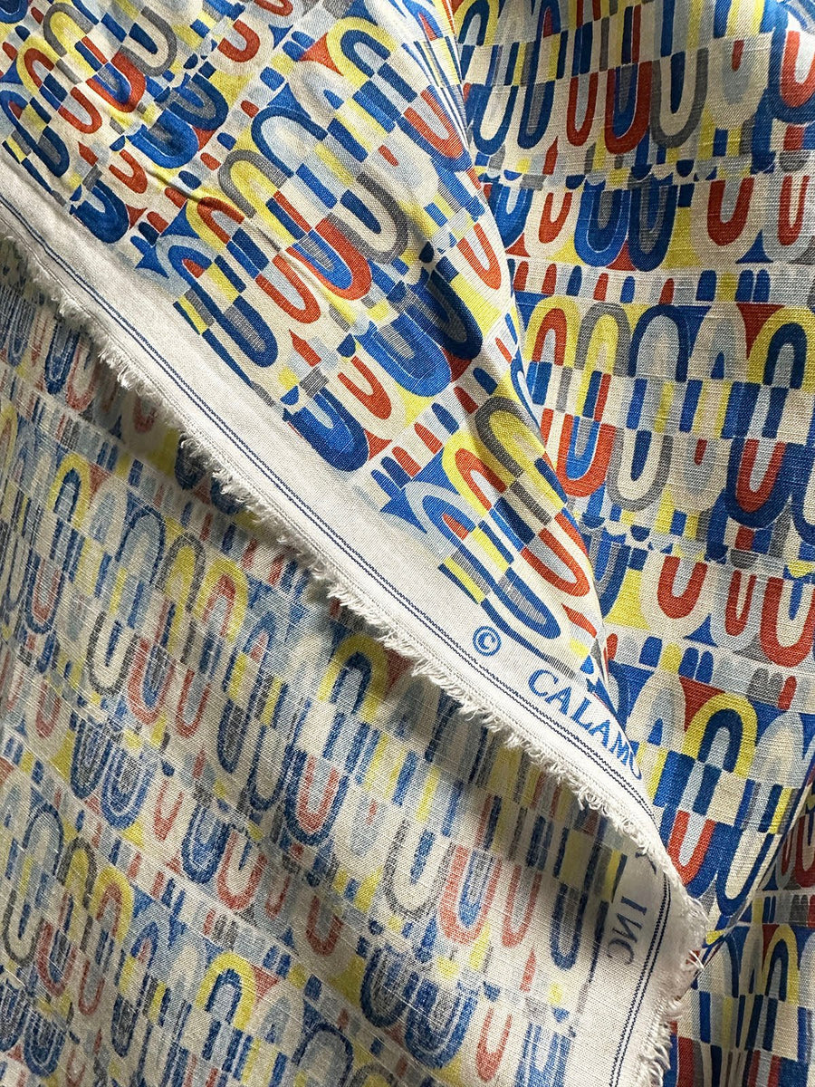 Linen Silk Summer Arch Print - L'Etoffe Fabrics LLC