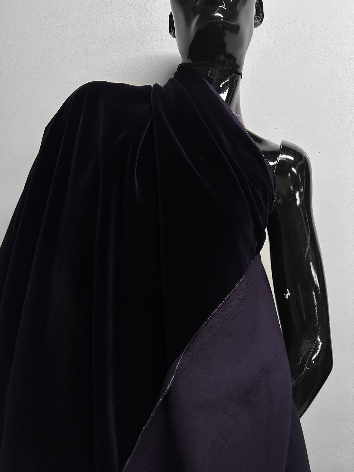 Luxe Eggplant Soft Cotton Velveteen - L'Etoffe Fabrics LLC