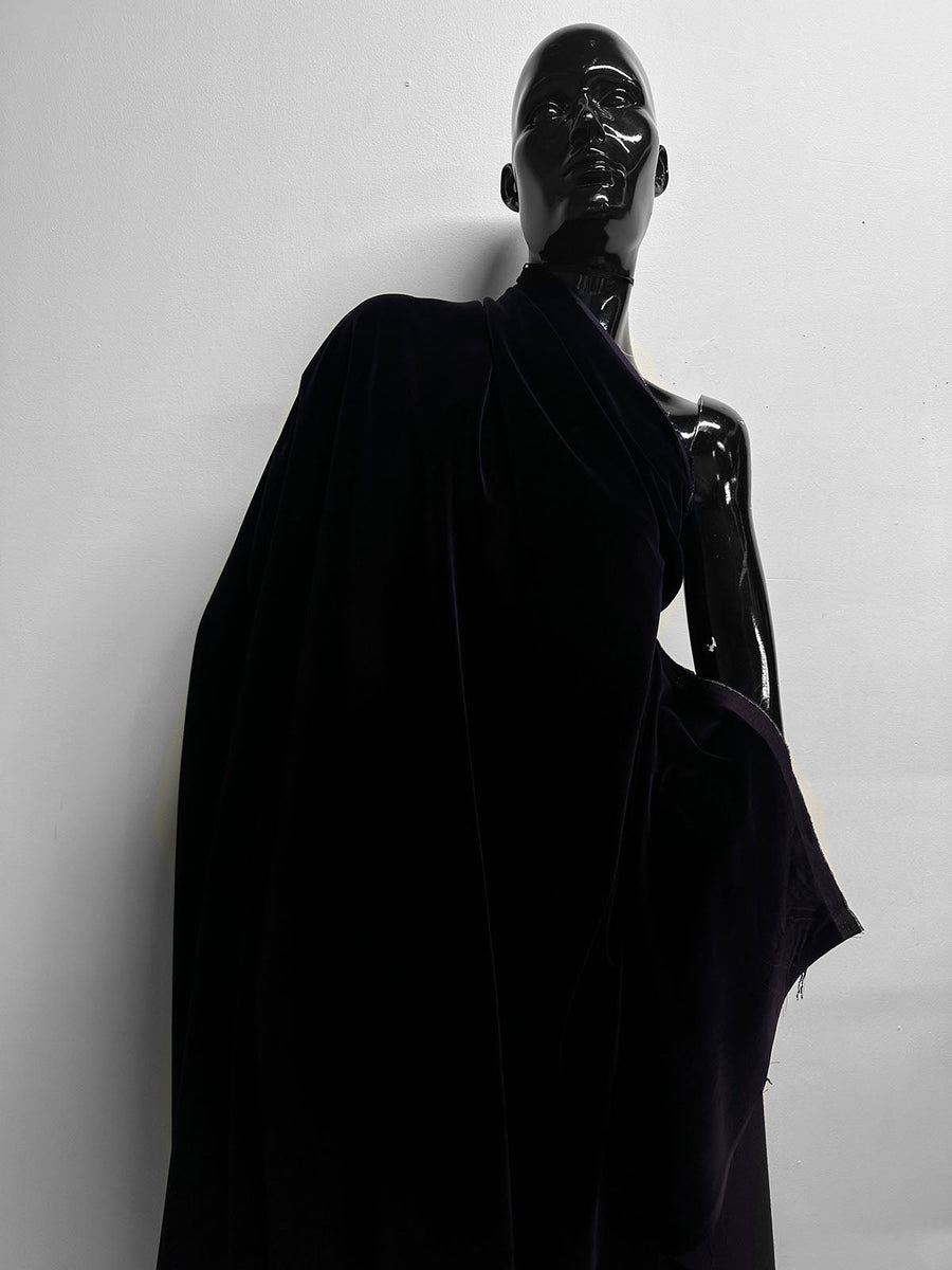 Luxe Eggplant Soft Cotton Velveteen - L'Etoffe Fabrics LLC