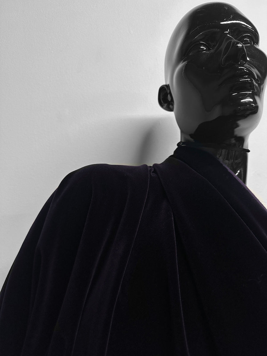 Luxe Eggplant Soft Cotton Velveteen - L'Etoffe Fabrics LLC