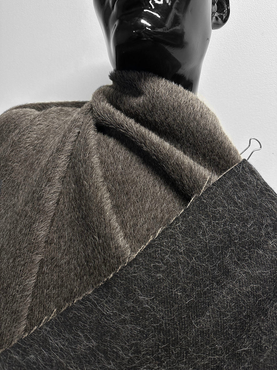 Luxury Alpaca Furry Coating - Smoke - L'Etoffe Fabrics LLC