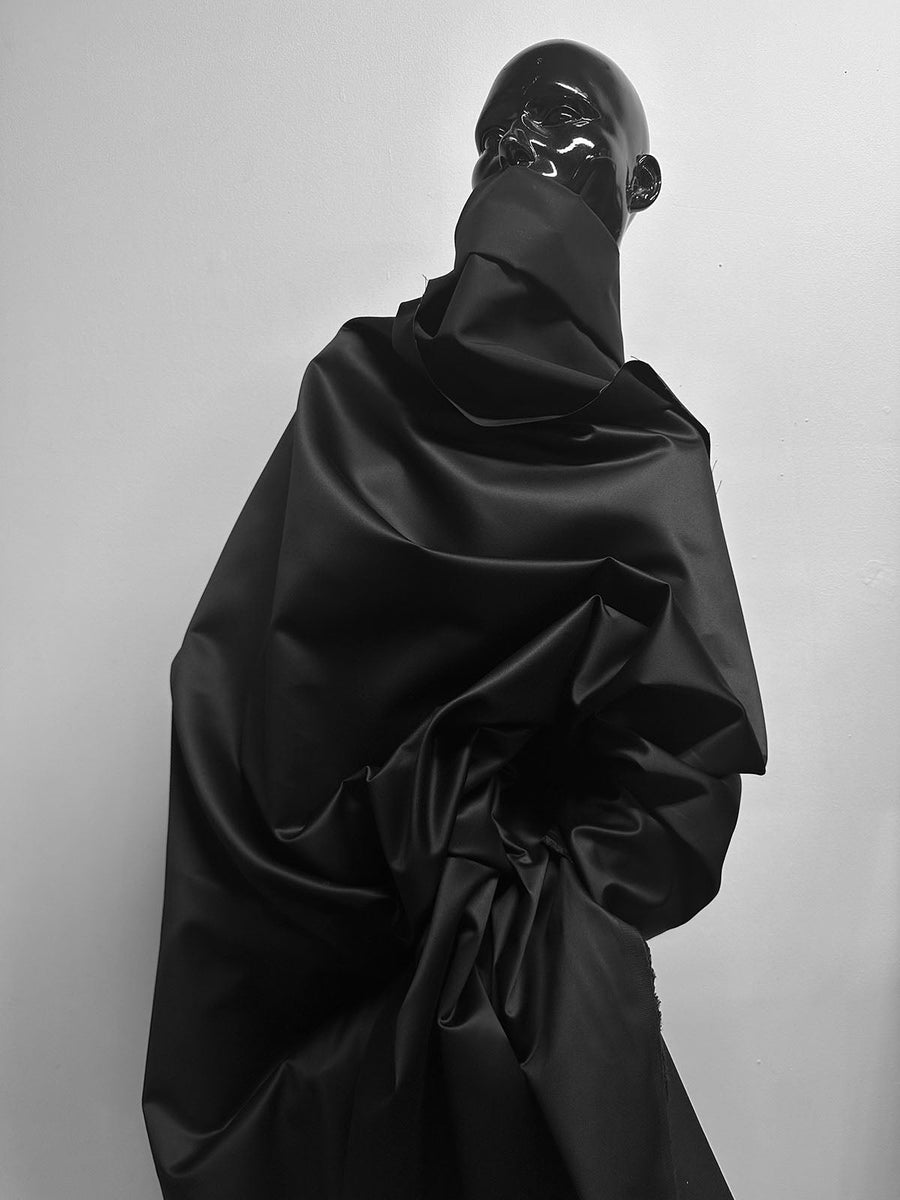 Luxury Black Cotton Satin Suiting - L'Etoffe Fabrics LLC