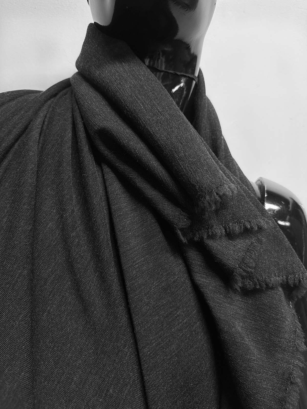 Luxury Italian Charcoal Wool Jersey - L'Etoffe Fabrics LLC