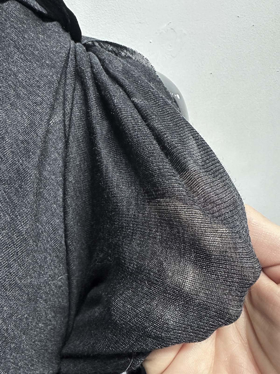 Luxury Italian Charcoal Wool Jersey Light Weight - L'Etoffe Fabrics LLC