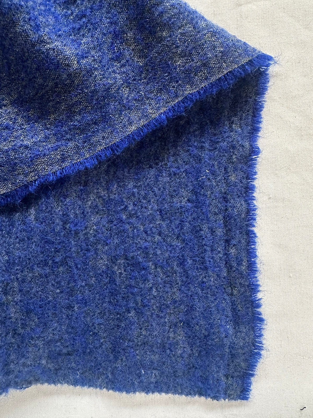 Luxury Italian Electric Blue Bouclé Mohair - L'Etoffe Fabrics LLC