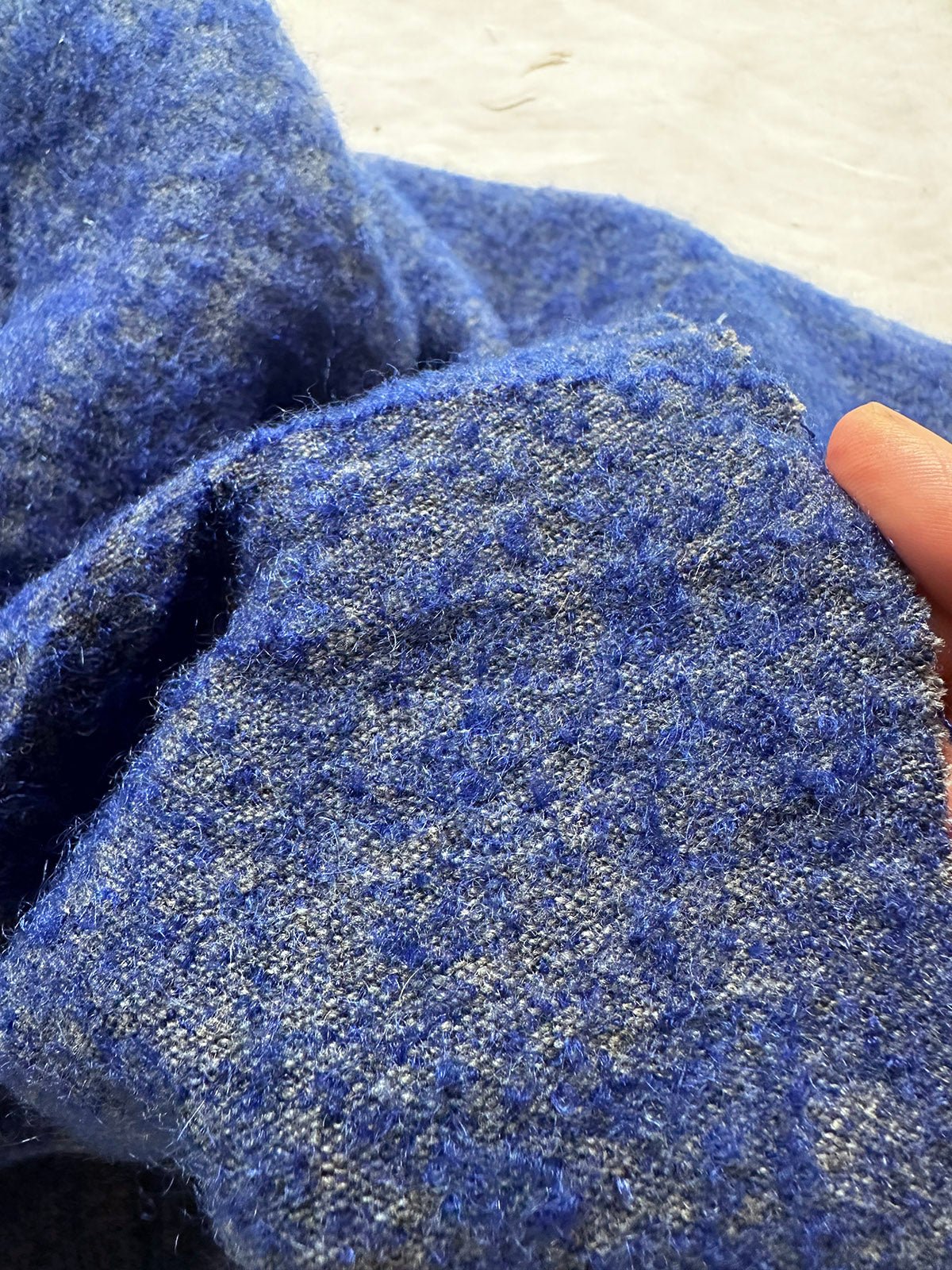 Luxury Italian Electric Blue Bouclé Mohair - L'Etoffe Fabrics LLC