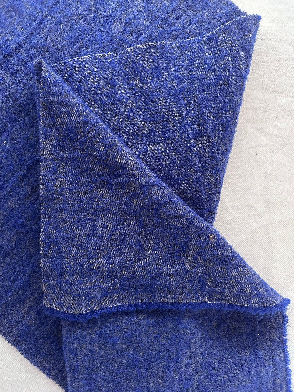 Luxury Italian Electric Blue Bouclé Mohair - L'Etoffe Fabrics LLC