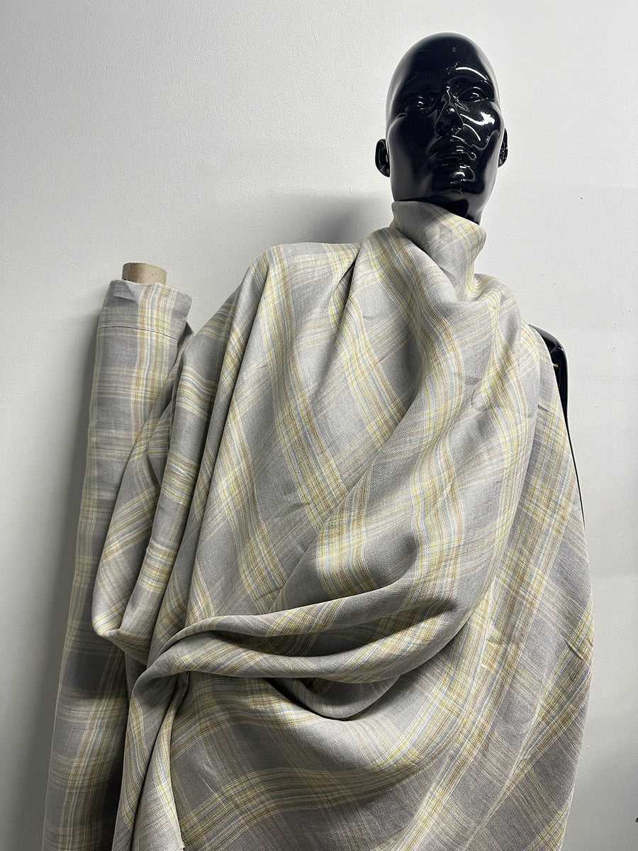 Luxury Italian Linen Plaid Soft Palette - L'Etoffe Fabrics LLC