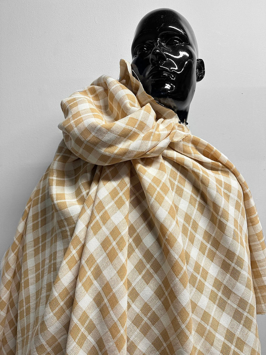 Luxury Italian Linen Textured Plaid - L'Etoffe Fabrics LLC