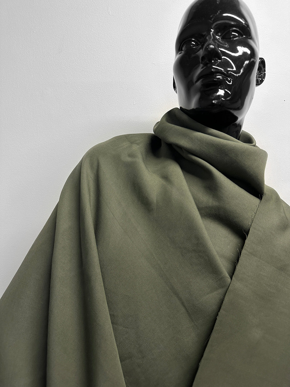 Luxury Italian Olive Linen Cotton Double Weave Suiting - L'Etoffe Fabrics LLC