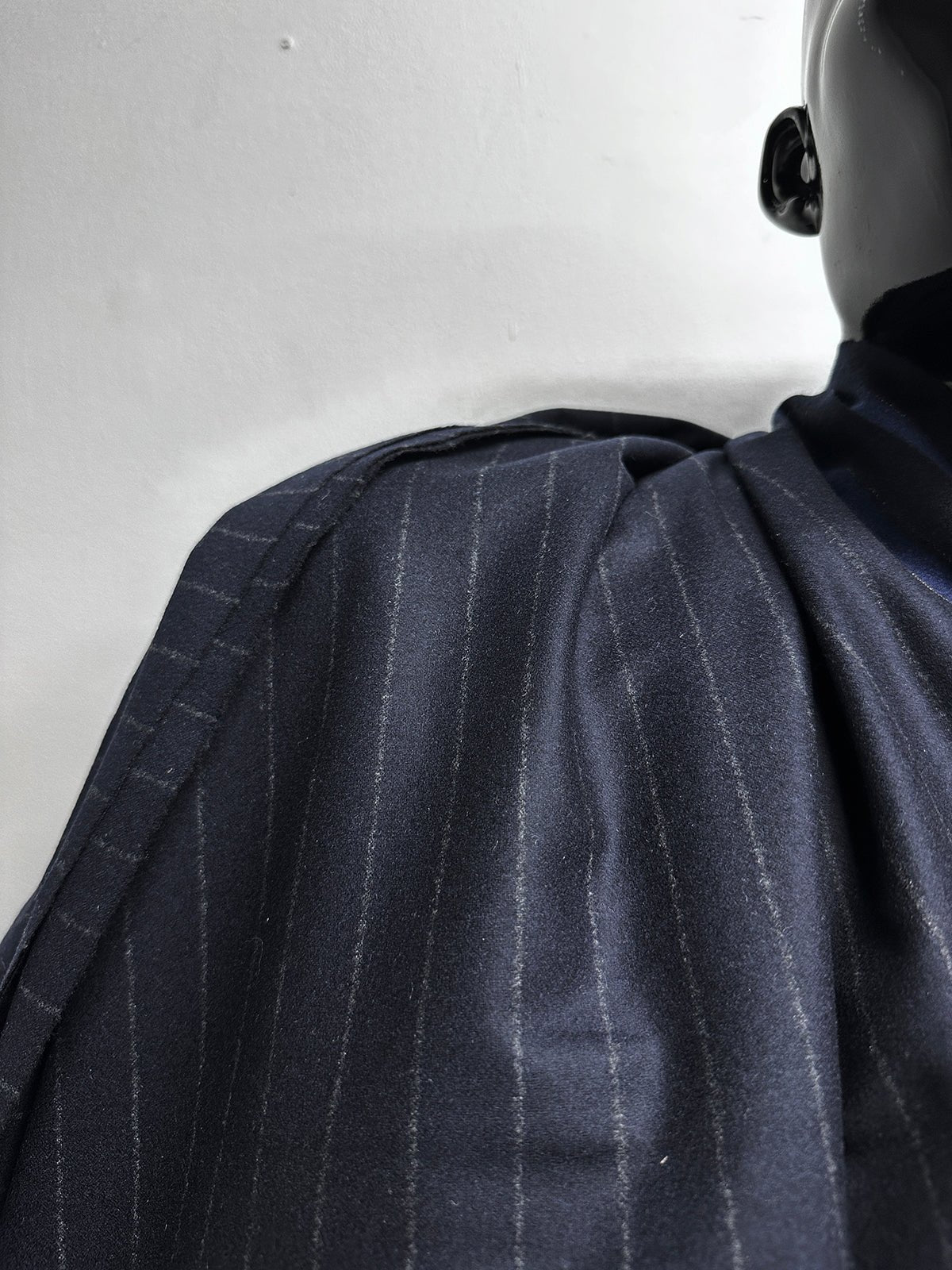 Luxury Midnight Superfine Flannel Pinstripe - 17 - L'Etoffe Fabrics LLC
