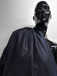 Luxury Midnight Superfine Flannel Pinstripe - 17 - L'Etoffe Fabrics LLC
