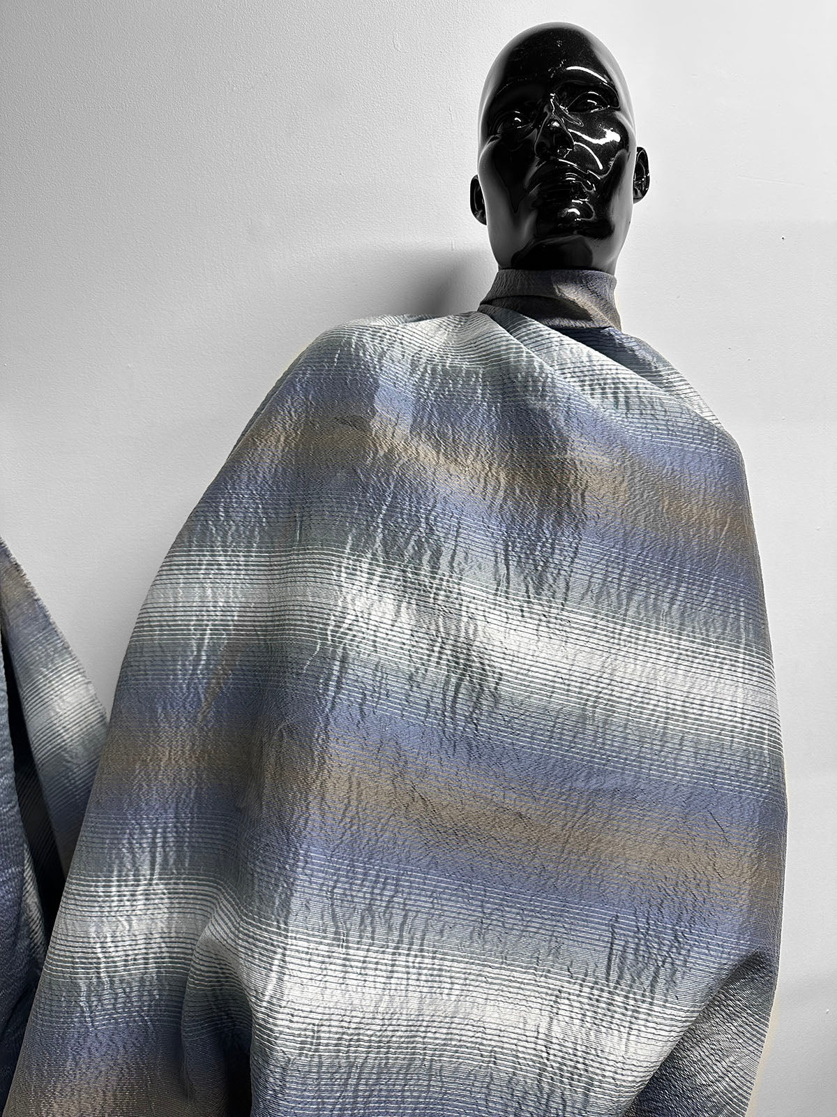 Luxury Mill Crinkled Sunset Stripe Linen Silk - L'Etoffe Fabrics LLC