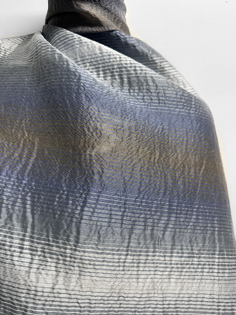 Luxury Mill Crinkled Sunset Stripe Linen Silk - L'Etoffe Fabrics LLC