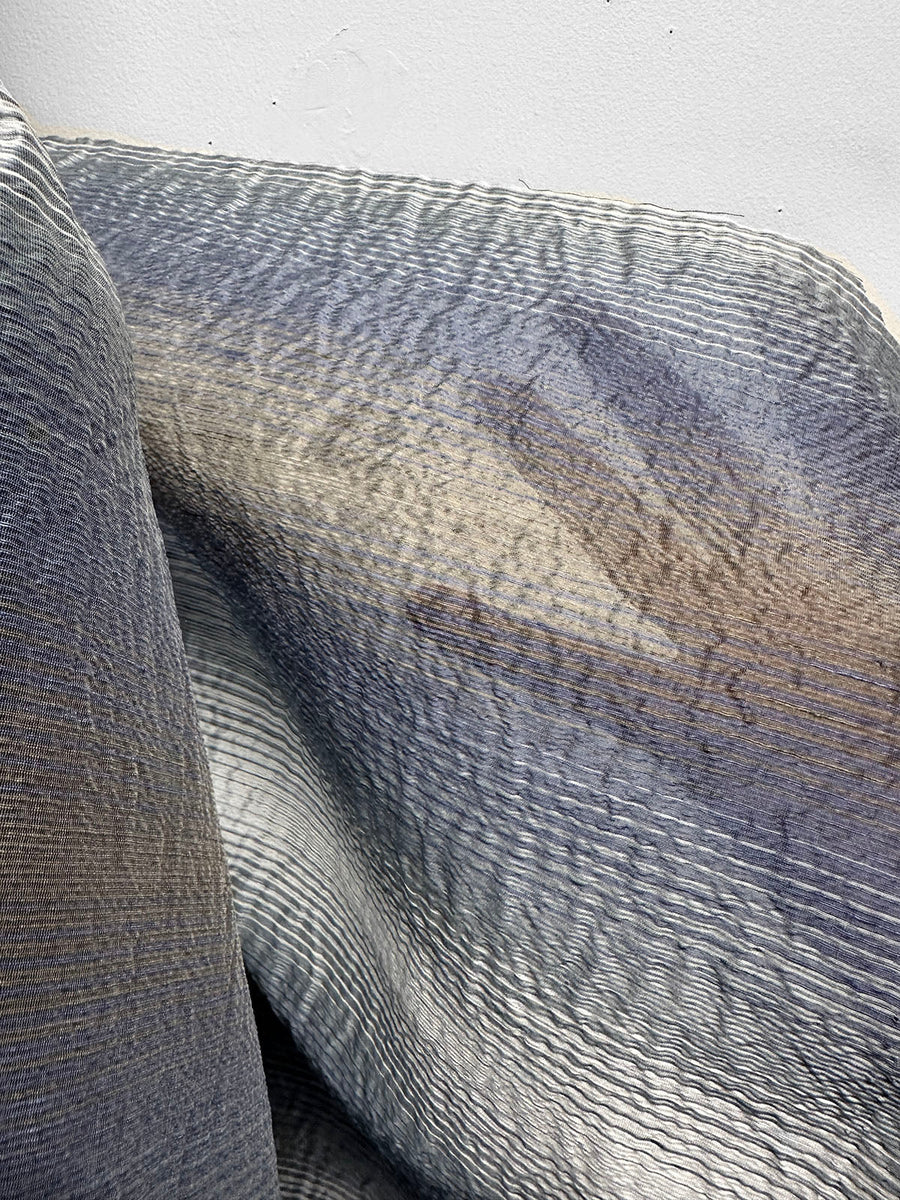 Luxury Mill Crinkled Sunset Stripe Linen Silk - L'Etoffe Fabrics LLC