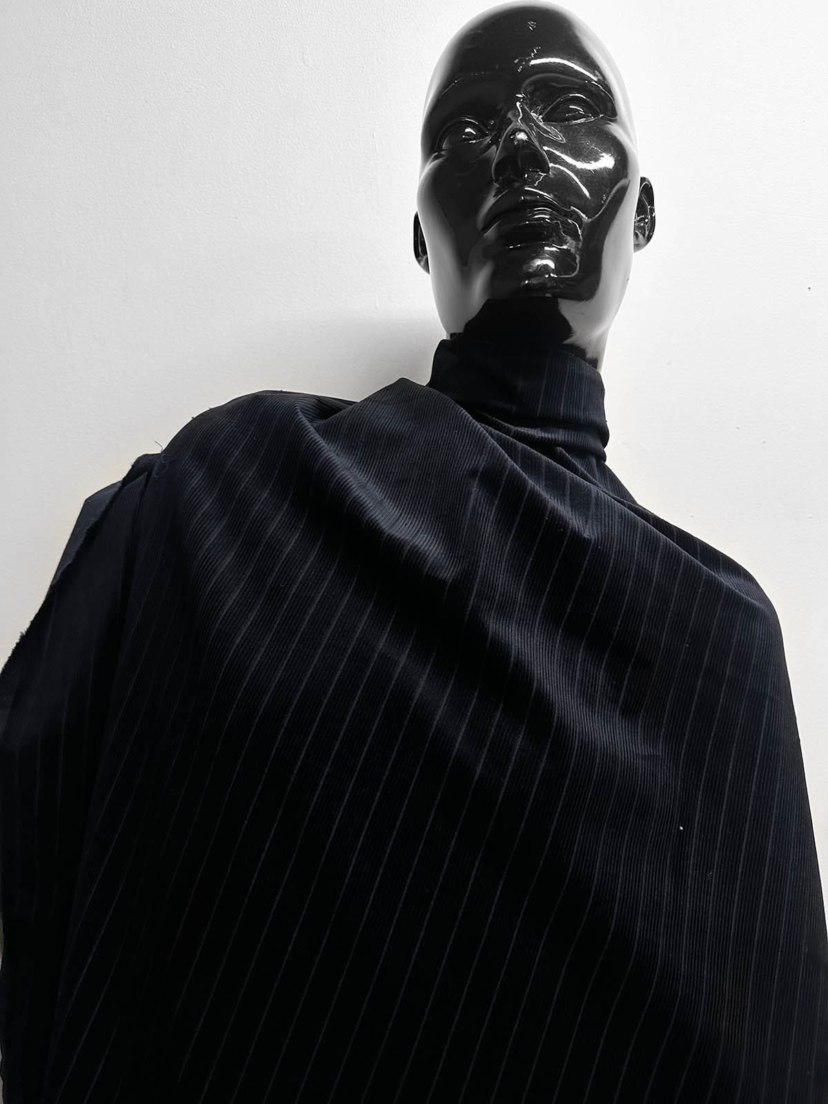 Luxury Navy Pinstripe Corduroy - L'Etoffe Fabrics LLC