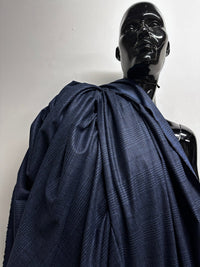 Luxury Sumer Cashmere Blue Melange Glenplaid - 12 - L'Etoffe Fabrics LLC