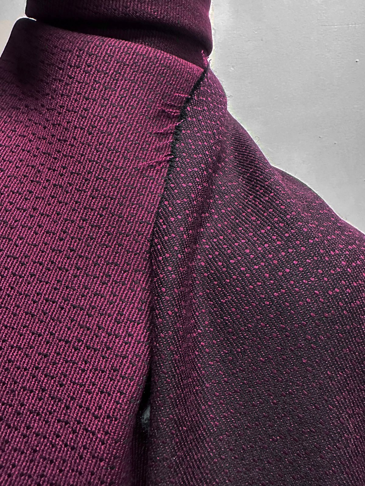 Magenta Graphic Weave Wool - L'Etoffe Fabrics LLC