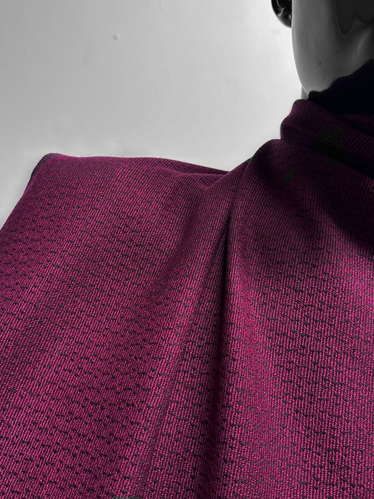 Magenta Graphic Weave Wool - L'Etoffe Fabrics LLC