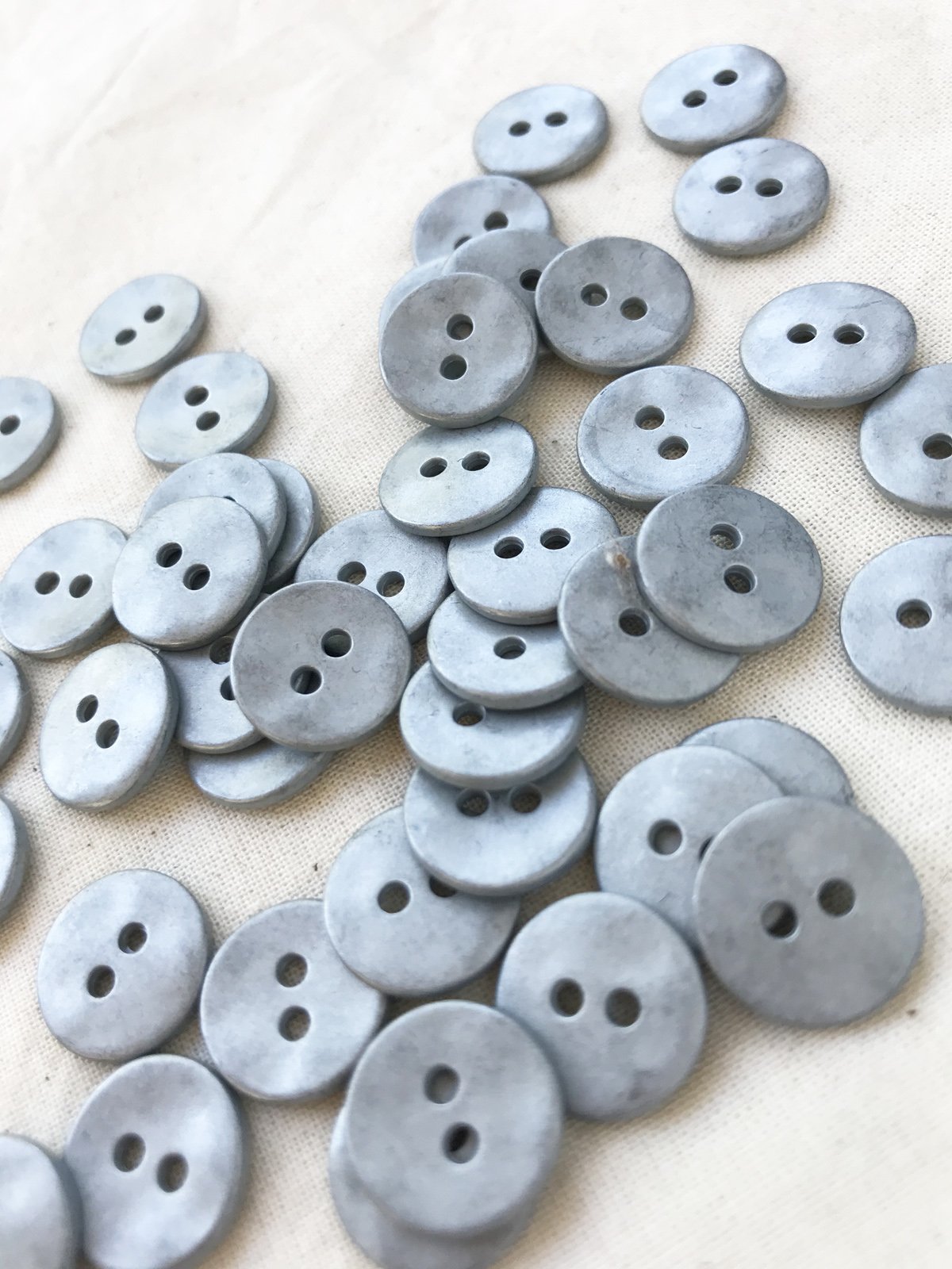 Matte Steel Shirt Buttons Per Dozen - L'Etoffe Fabrics LLC