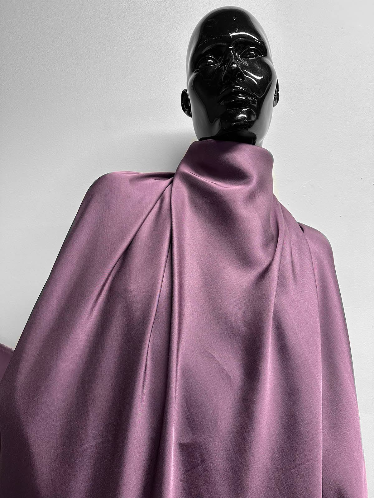 Mauve Satin Rayon Challis - L'Etoffe Fabrics LLC