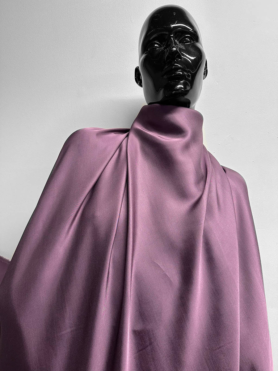 Mauve Satin Rayon Challis - L'Etoffe Fabrics LLC
