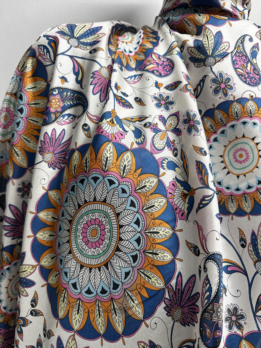 Medallion Silk Print - L'Etoffe Fabrics LLC