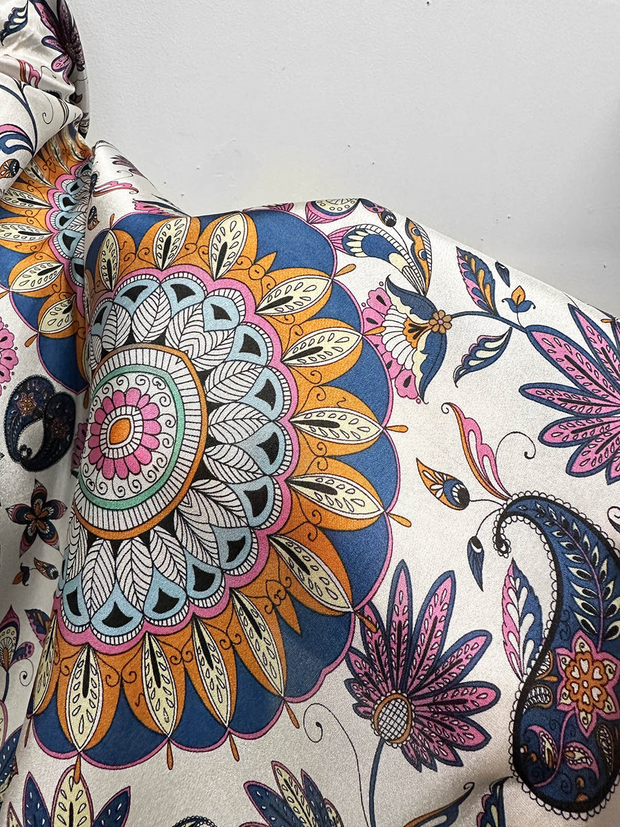 Medallion Silk Print - L'Etoffe Fabrics LLC
