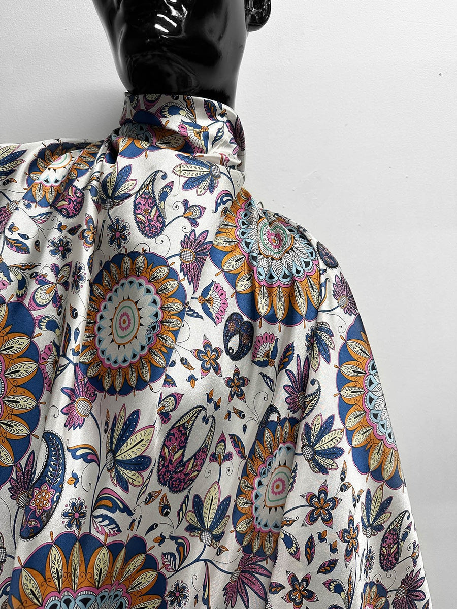 Medallion Silk Print - L'Etoffe Fabrics LLC